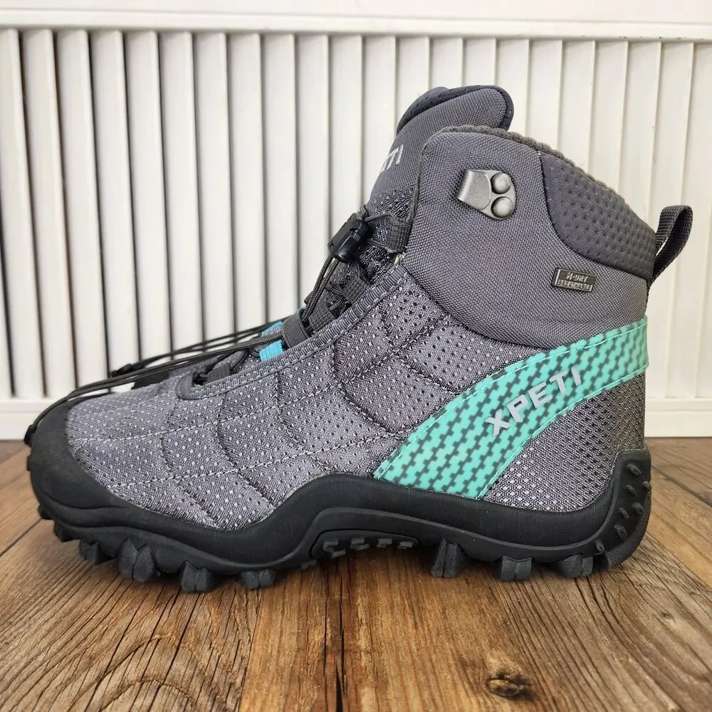 Xpeti Crest Insulated Waterproof Hiking Boots Womens Size 9 Gray Green Trekking